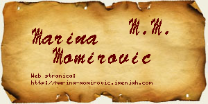 Marina Momirović vizit kartica